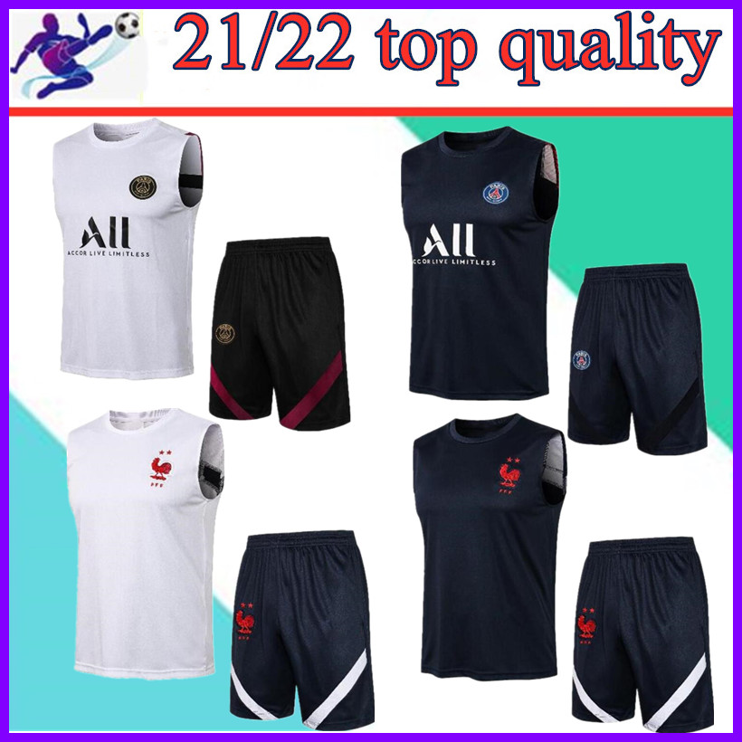 France 2021 vest Short sleeve tracksuit MBAPPE CAVANI training suit 21 22 t-shirt + pants football uniform 3/4 set, Black
France 2021 vest Short sleeve tracksuit MBAPPE CAVANI training suit 21 22 t-shirt + pants football uniform 3/4 set, Black