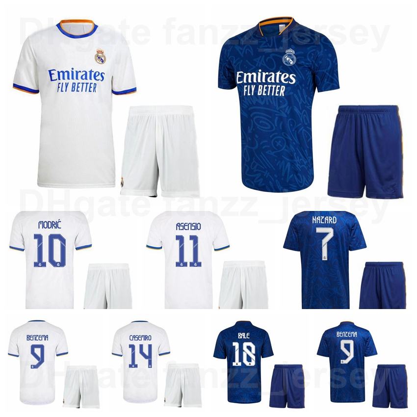 Real Madrid 2021 2022 Soccer 7 Kylian Mbappe Jersey Set 9 Karim Benzema 18 Gareth Bale 10 Luka Modric 8 Toni Kroos 17 Lucas Vazquez Vinicius Junior Football Shirt Kits, With patch
Real Madrid 2021 2022 Soccer 7 Kylian Mbappe Jersey Set 9 Karim Benzema 18 Gareth Bale 10 Luka Modric 8 Toni Kroos 17 Lucas Vazquez Vinicius Junior Football Shirt Kits, With patch