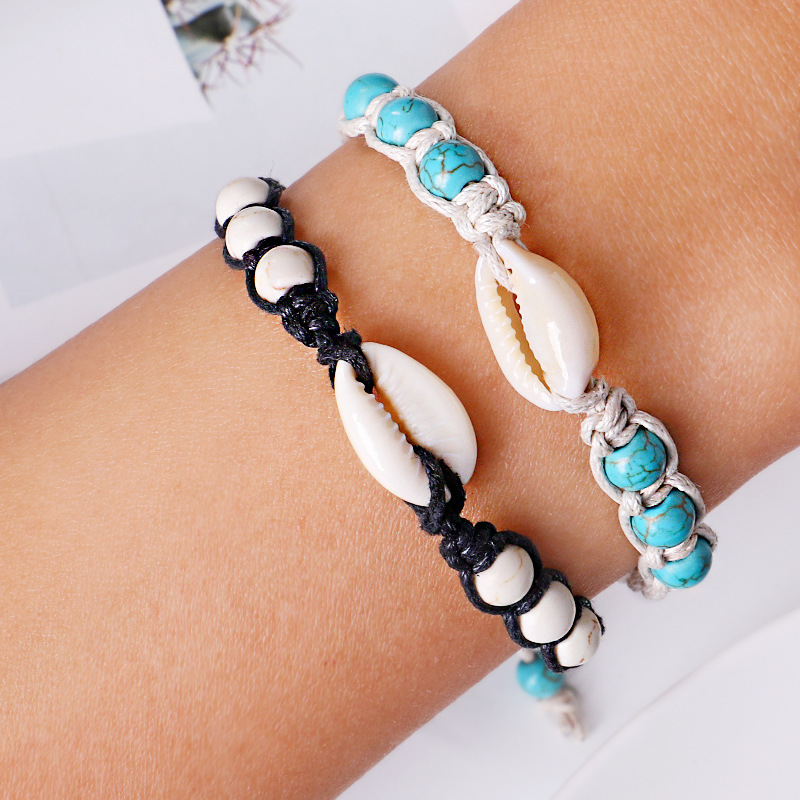 Bohemian Style Women Woven Natural Turquoise Beads Shell Charm Bracelet Adjustable Size
Bohemian Style Women Woven Natural Turquoise Beads Shell Charm Bracelet Adjustable Size