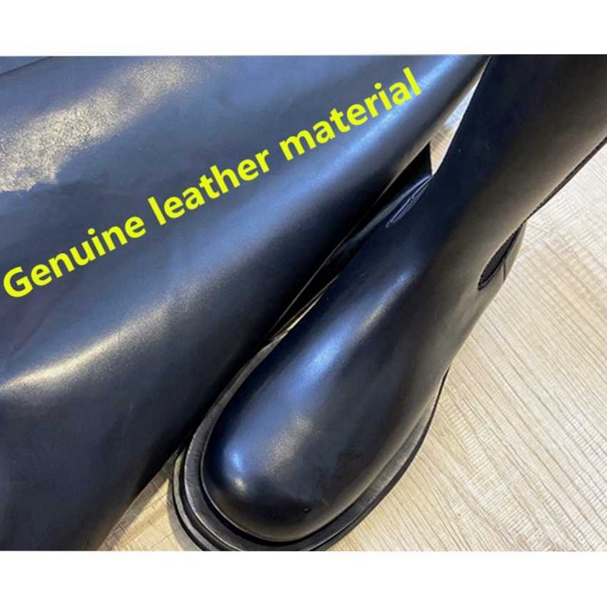 Increased Platform Women Mid Calf Boots Genuine Leather Brand Ladies Shoes Woman Chelsea Boots Female Women Shoes Botas De Mujer Y0914