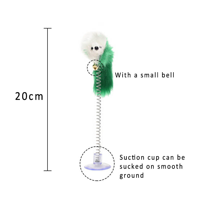 1Pcs Plastic Cat Toys Random Color Mice Shape Pet Products 20*10CM with Bottom Sucker Funny Elastic