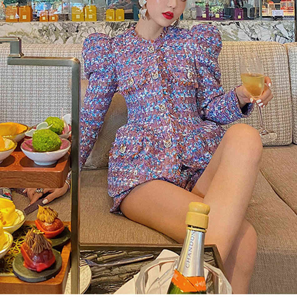 Women's Summer Tweed High Quality 2-Piece Set Ladies Slim Striped Fashion Fringed Trim Jacket + Short 210525