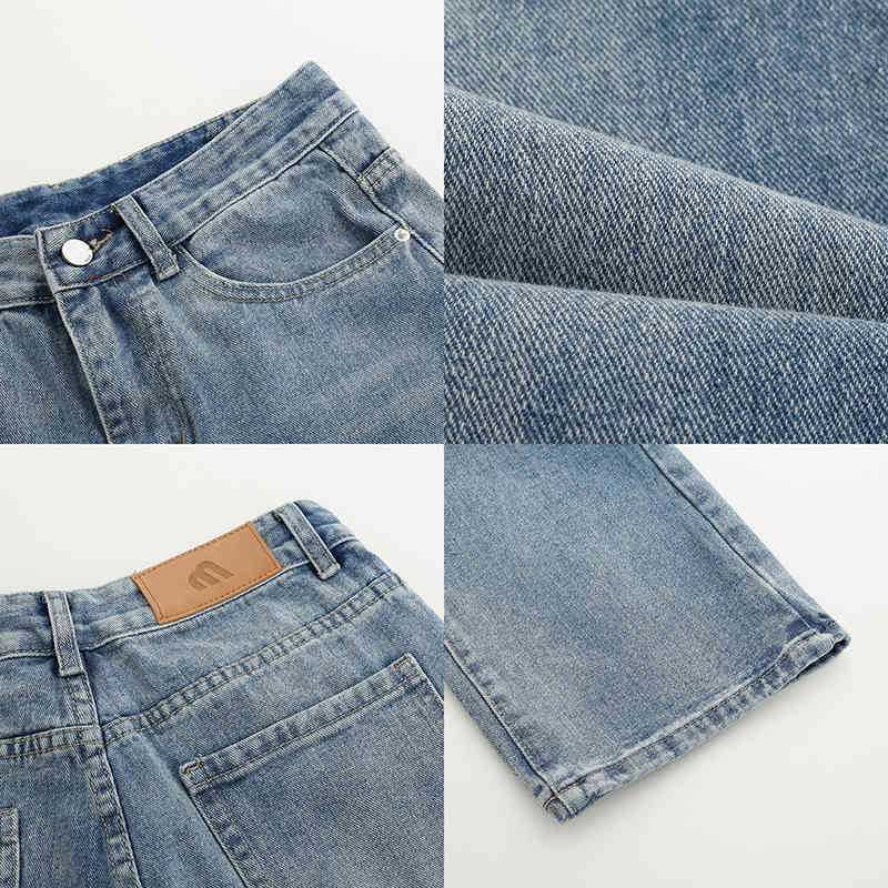 IEFB Straight Blue Jeans Men's Korean Denim Pants Casual Versatile Trend Loose Streetwear Vintage Trousers 9Y7567 210524