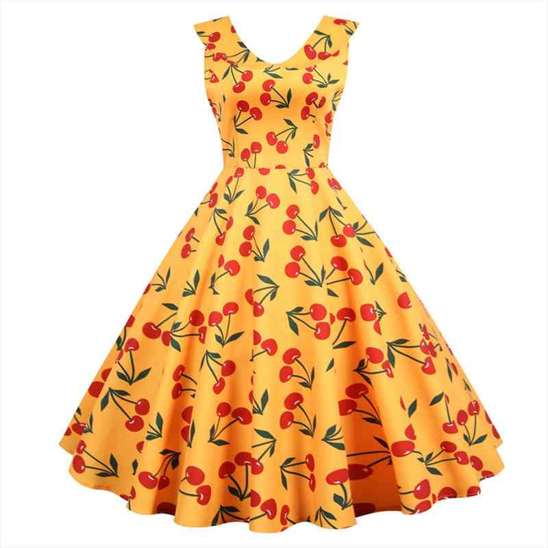 Women Vintage Sleeveless Dress Cherry Print Housewife Evening Party Prom Fashion Female Dress Plus Size Loose Vestidos t3g, Black;gray
Women Vintage Sleeveless Dress Cherry Print Housewife Evening Party Prom Fashion Female Dress Plus Size Loose Vestidos t3g, Black;gray