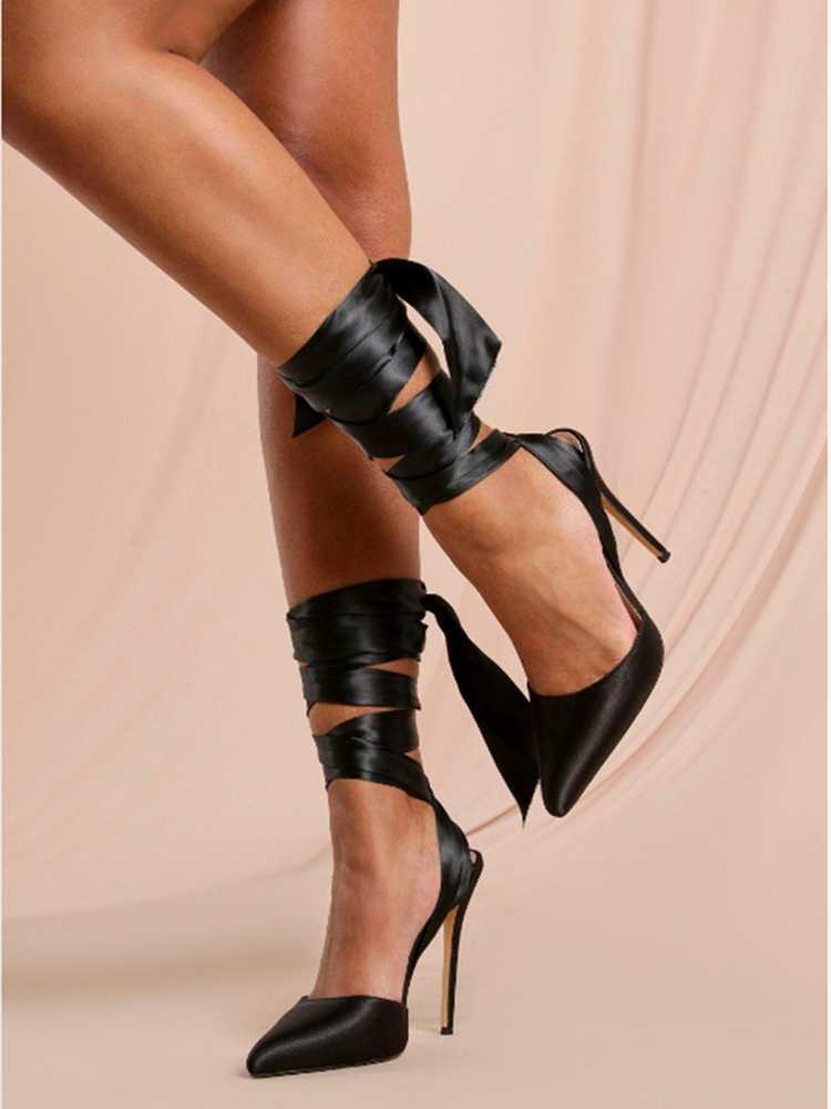 Fashion Sandals Women Summer Shoes Pointed Toe Sling Satin Cloth Strap Stiletto 12cm High Heel Muller Slippers Dress, Black
Fashion Sandals Women Summer Shoes Pointed Toe Sling Satin Cloth Strap Stiletto 12cm High Heel Muller Slippers Dress, Black