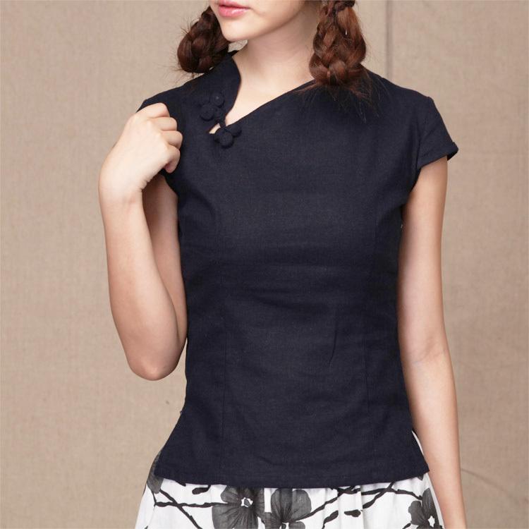 Women' Blouses & Shirts Shanghai Story National Chinese Style Top Tradition Cheongsam Traditional White Linen Blouse Dark Blue
Women' Blouses & Shirts Shanghai Story National Chinese Style Top Tradition Cheongsam Traditional White Linen Blouse Dark Blue