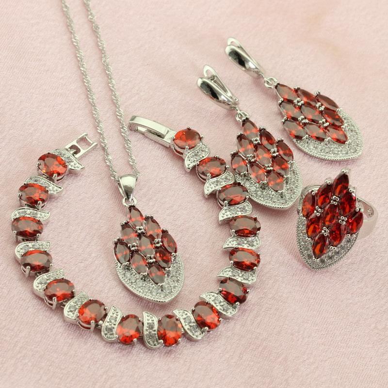 Earrings & Necklace WPAITKYS Pomegranate Red Crystal Silver Color Jewelry Sets For Women Drop Bracelet Pendant Ring Free Gift Box, As pic
Earrings & Necklace WPAITKYS Pomegranate Red Crystal Silver Color Jewelry Sets For Women Drop Bracelet Pendant Ring Free Gift Box, As pic