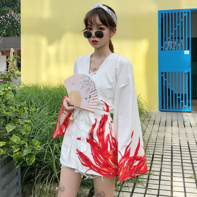 Womens Tops and Blouses Harajuku Japanese Streetwear Outfit Kimono Cardigan Female Yukata Blouse Vintage Blusas 210519