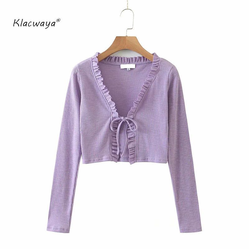 women fashion lace up ruffles open stitch ladies full sleeve V-neck 100% cotton sweater sexy club style 210521, Yellow
women fashion lace up ruffles open stitch ladies full sleeve V-neck 100% cotton sweater sexy club style 210521, Yellow