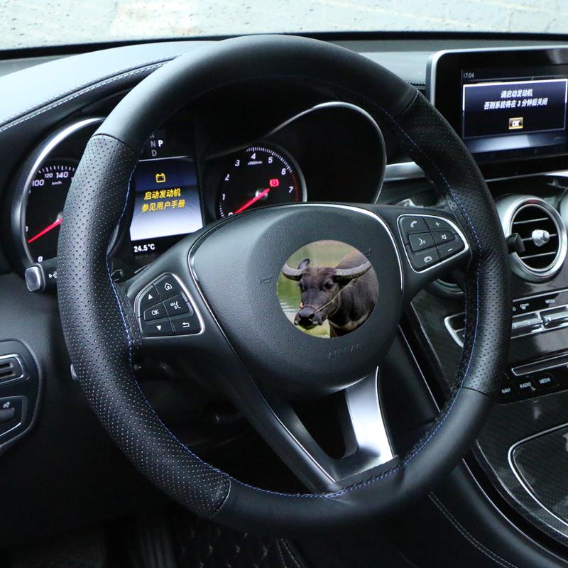 Steering Wheel Covers DIY Car Cover Soft Genuine Leather Braid For Hand Sewing Auto With Needle&Thread 38cm