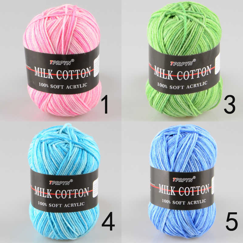 TPRPYN 10Pcs=500g ColorFul 3ply Segment Dyed milk Cotton Yarn Baby Doll Blanket Handmade Crochet Knitting Yarn 200924