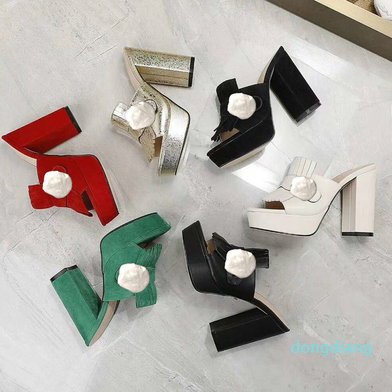 Designer Summer high heeled slippers fashion women Lazy Suede flops leather lady luxury Sandals Metal Coarser heel Half slipper 35-42, Red
Designer Summer high heeled slippers fashion women Lazy Suede flops leather lady luxury Sandals Metal Coarser heel Half slipper 35-42, Red