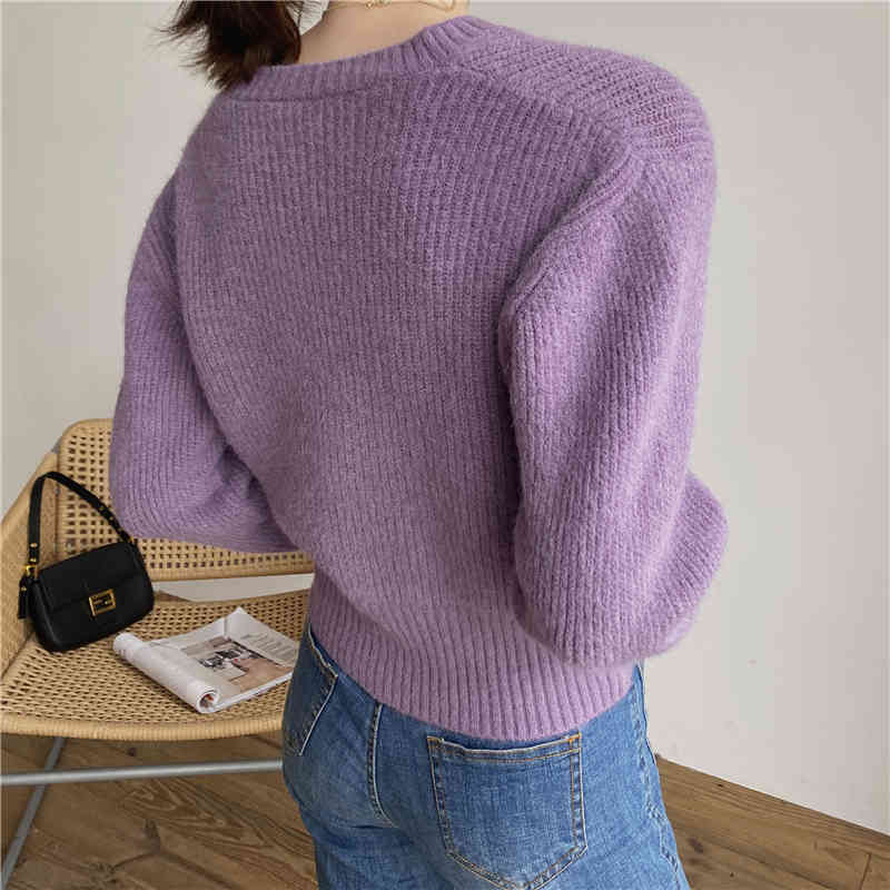 Spring Autumn OL Basic Short Pullover Tops Warm Winter Bottoming Sweater Women Elegant Knitted Sweaters 10 Color 210421