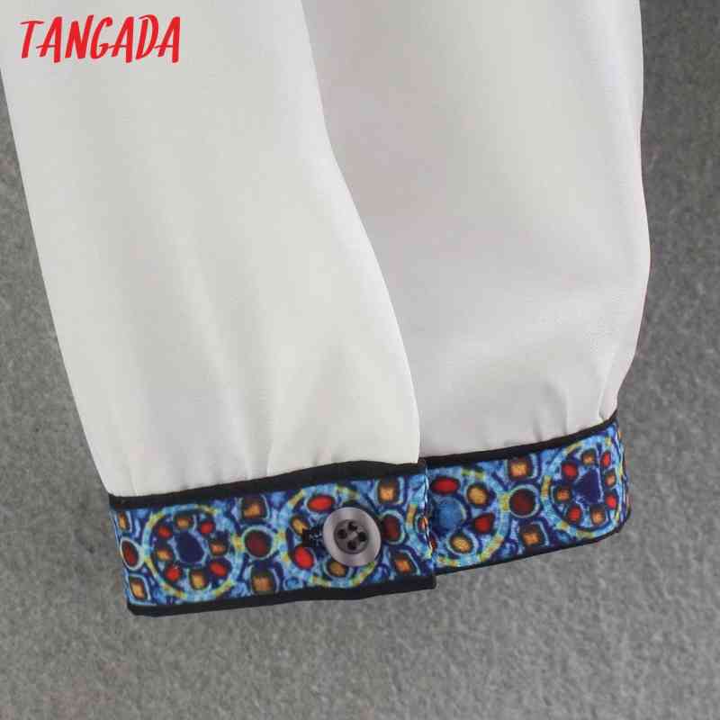 Women Vintage Flowers Print Chiffon Long Sleeve Spring Chic Female Casual Loose Shirt 4Y09 210416