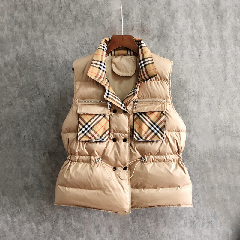 European Station 2021 Autumn and Winter New down Vest Plaid Vest Waist Drawstring Large Pocket 90 White Duck down Waistcoat for Women, Black
European Station 2021 Autumn and Winter New down Vest Plaid Vest Waist Drawstring Large Pocket 90 White Duck down Waistcoat for Women, Black