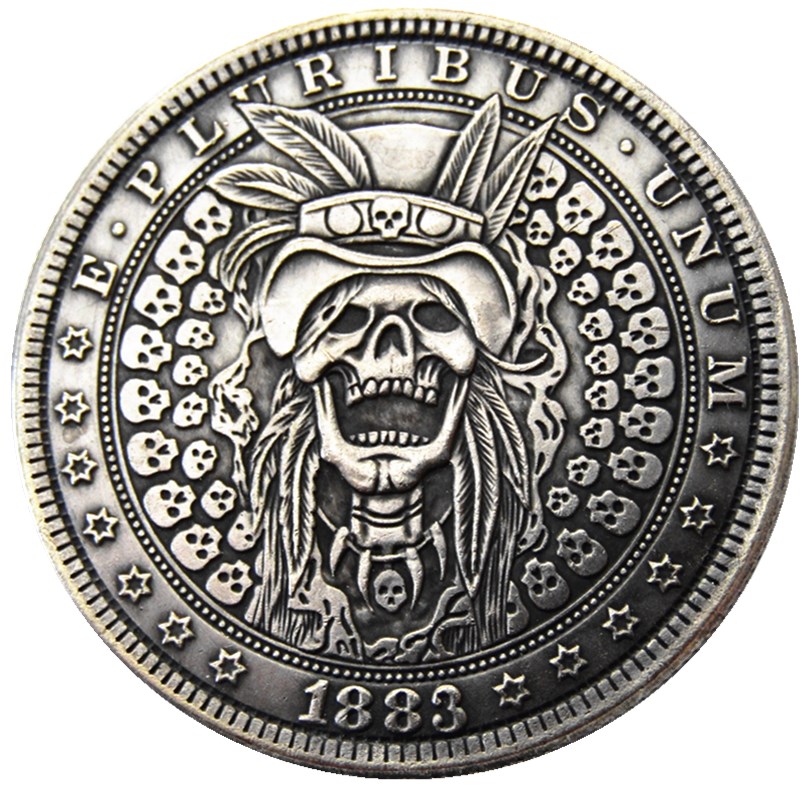 HB13 Hobo Morgan Dollar skull zombie skeleton Copy Coins Brass Craft Ornaments home decoration accessories
HB13 Hobo Morgan Dollar skull zombie skeleton Copy Coins Brass Craft Ornaments home decoration accessories