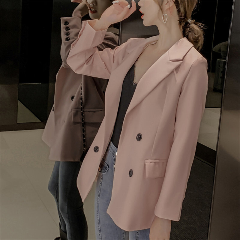Retro Women OL Loose All Match Fashion Solid Brief Formal Office Lady Casual Large Size Elegant Chic Blazers 210421