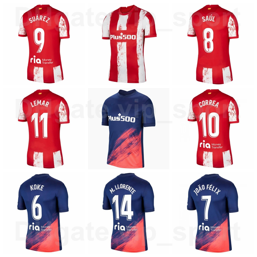 2021-22 Soccer Atletico Madrid Jerseys 9 SUAREZ 14 Llorente 8 SAUL 10 CORREA 7 JOAO FELIX 11 LEMAR 16 HERRERA 6 KOKE 2 Gimenez 18 FELIPE 21 CARRASCO Football Shirt Kits, With patch
2021-22 Soccer Atletico Madrid Jerseys 9 SUAREZ 14 Llorente 8 SAUL 10 CORREA 7 JOAO FELIX 11 LEMAR 16 HERRERA 6 KOKE 2 Gimenez 18 FELIPE 21 CARRASCO Football Shirt Kits, With patch