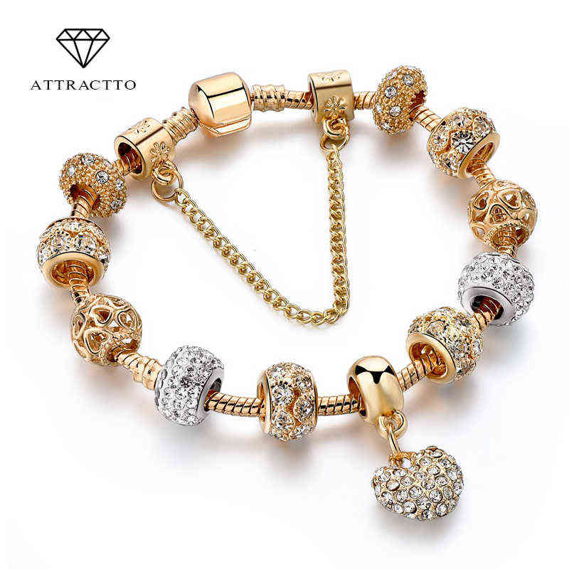 Attractto Luxury Crystal Heart Charm Bracelets&bangles Gold Bracelets for Women Jewellery Pulseira Feminina Bracelet Sbr170020
Attractto Luxury Crystal Heart Charm Bracelets&bangles Gold Bracelets for Women Jewellery Pulseira Feminina Bracelet Sbr170020
