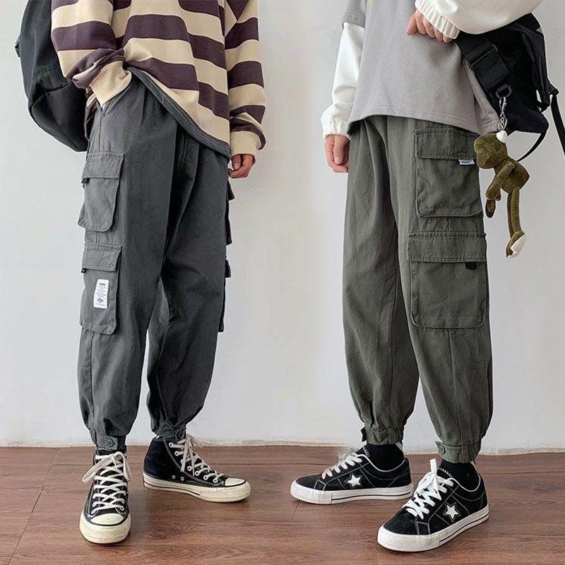Overalls Men's Loose And Trendy Korean Autumn Winter Ins Multi Pocket Fashion Corset Pants Casual Versatile