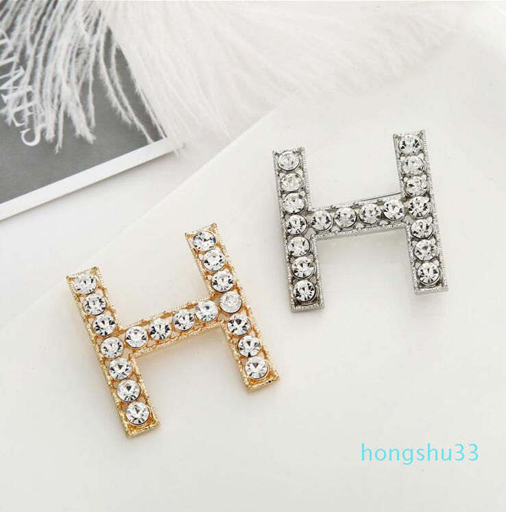 Fashion Letter Brooch Crystal Rhinestone Brooches Pin Alphabet Collar Pins Clothes Accessories For Women Jewelry Gifts