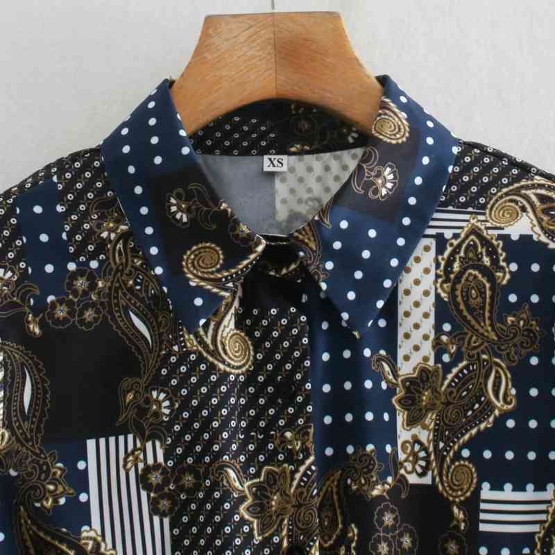 Women Vintage Patchwork Printing Sashes Midi Shirt Dress Female Long Sleeve Clothes Casual Lady Loose Vestido D6911 210430Z