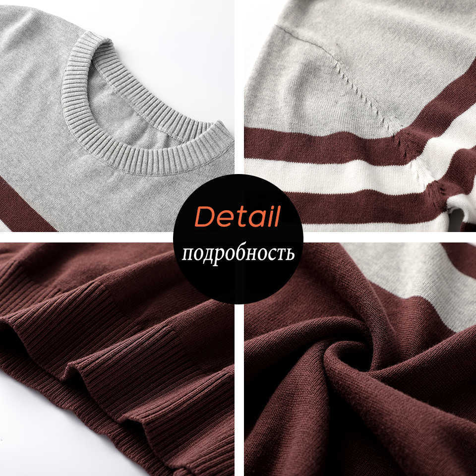 4XL Men Autumn Casual Striped Thick Fleece Cotton Sweater Pullovers Men Outfit Fashion Vintage O-Neck Coat Sweater Men 210818