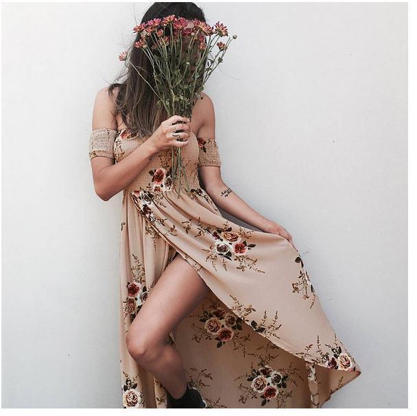 Style Of Breast Wrapped Print Dress Beach Holiday Women's Wear Two Piece