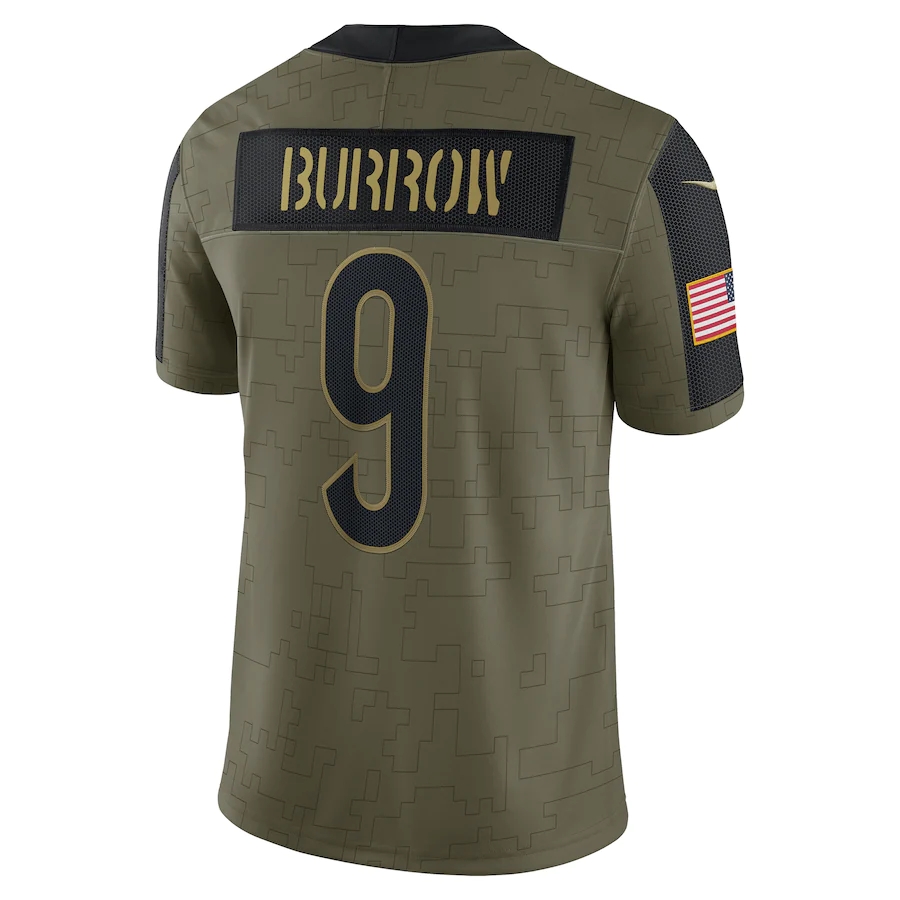 CincinnatiBengalsMEN WOMEN YOUTH Joe Burrow 2021 Salute To Service Limited football Jersey
CincinnatiBengalsMEN WOMEN YOUTH Joe Burrow 2021 Salute To Service Limited football Jersey
