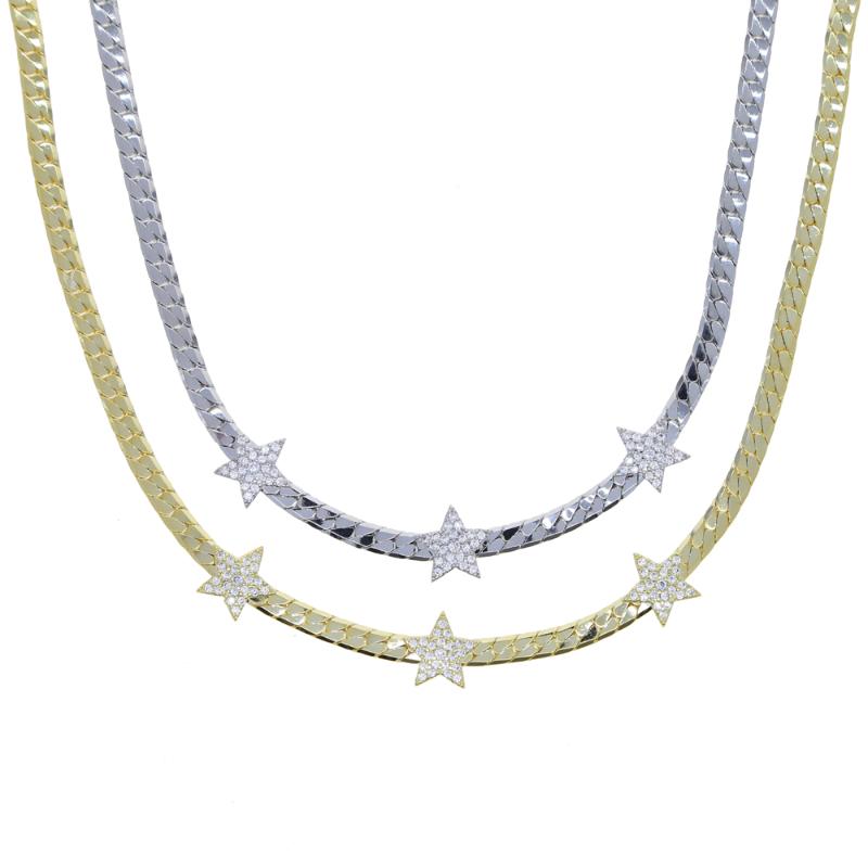 Women Hip Hop Necklace With 4MM Width Herringbone Snake Chain Micro Pave CZ Star Charm Choker Punk Styles Jewelry For Festival Chokers
Women Hip Hop Necklace With 4MM Width Herringbone Snake Chain Micro Pave CZ Star Charm Choker Punk Styles Jewelry For Festival Chokers