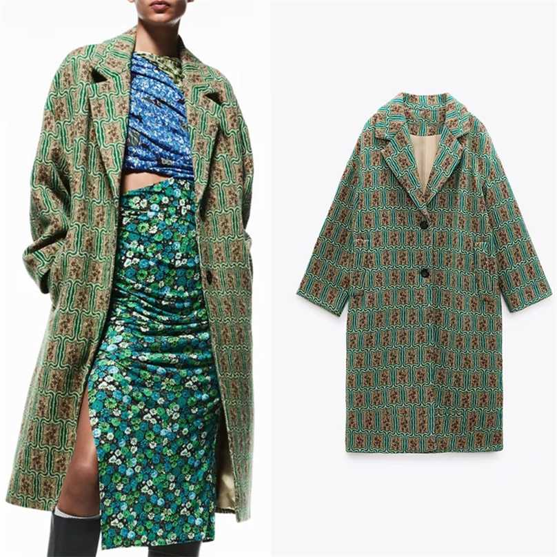 ZA Women Winter Long Jacquard Woolen Coat Oversized Pocket Warm Single Breasted Wool OverCoat Plus Size Cold Streetwear 211019, Picture
ZA Women Winter Long Jacquard Woolen Coat Oversized Pocket Warm Single Breasted Wool OverCoat Plus Size Cold Streetwear 211019, Picture