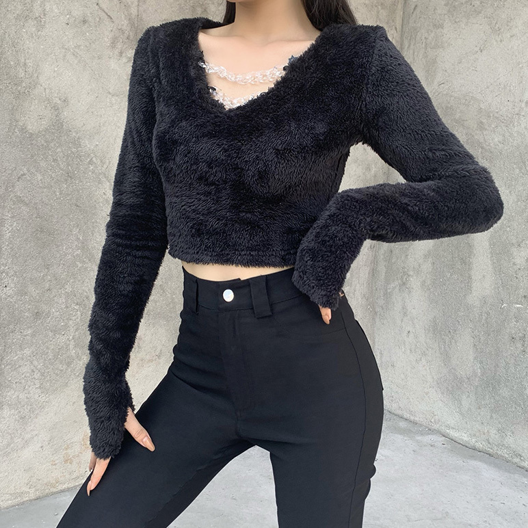 Streetwear Sexy V Neck Black T Shirt Goth Punk Chain Long Sleeve Basic Tops Women Gothic Harajuku Bodycon Cropped Top
Streetwear Sexy V Neck Black T Shirt Goth Punk Chain Long Sleeve Basic Tops Women Gothic Harajuku Bodycon Cropped Top