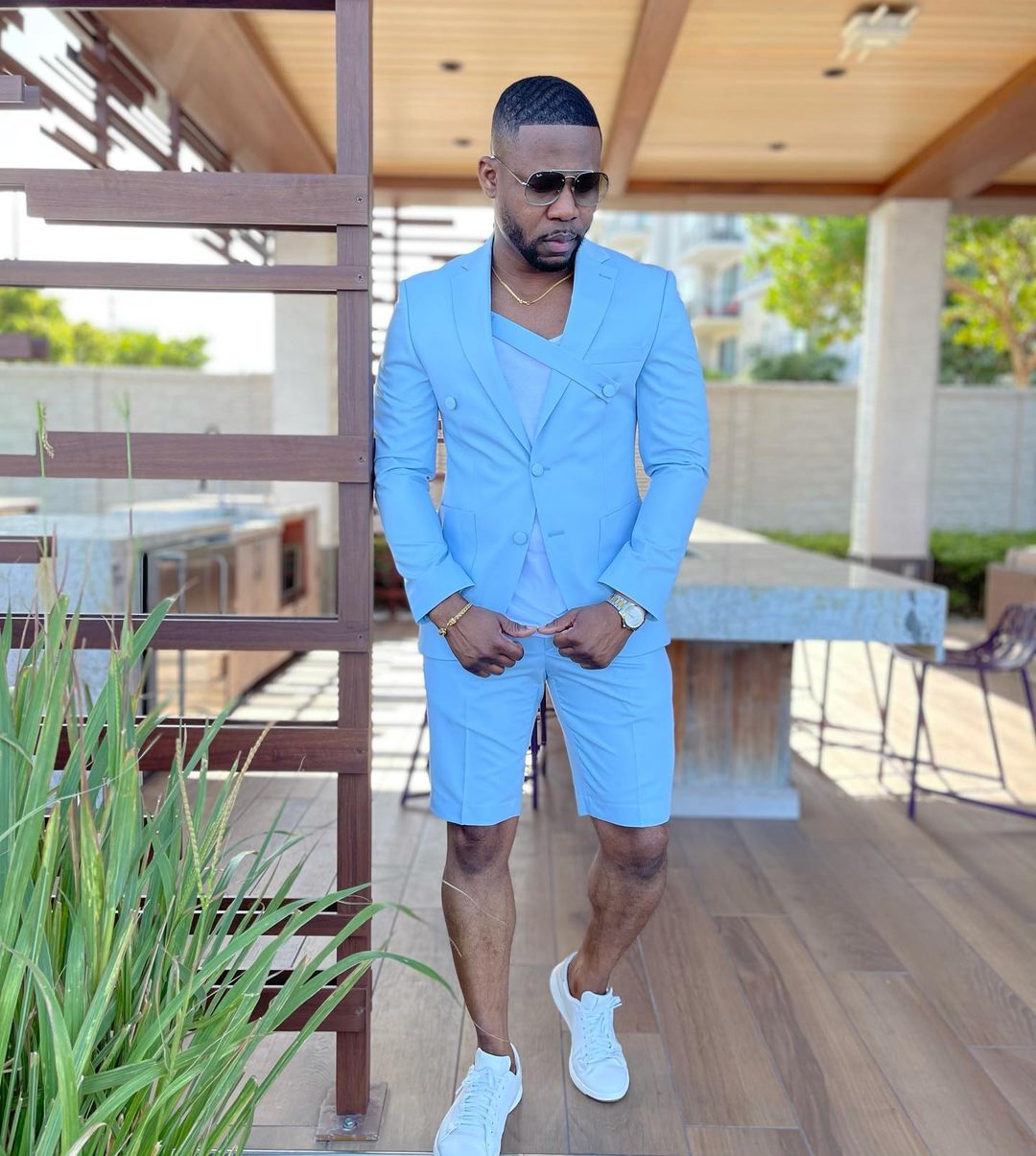 Summer Mens Short Tuxedos High Quality Two Button Groom Wedding Blazer Suits Formal Prom Party Pants Coat Jacket 2 Pieces