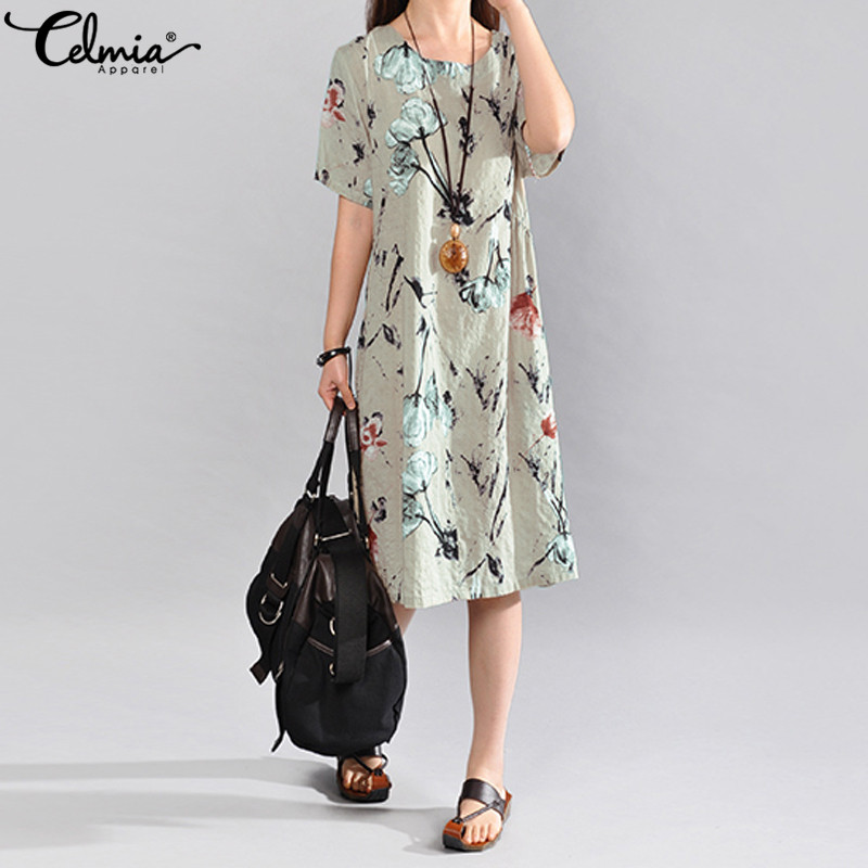 2021summer sundress women celmia 2021 bohemian floral printed dress ladies short sleeve casual female bohemian midi dress plus size, Black;gray
2021summer sundress women celmia 2021 bohemian floral printed dress ladies short sleeve casual female bohemian midi dress plus size, Black;gray