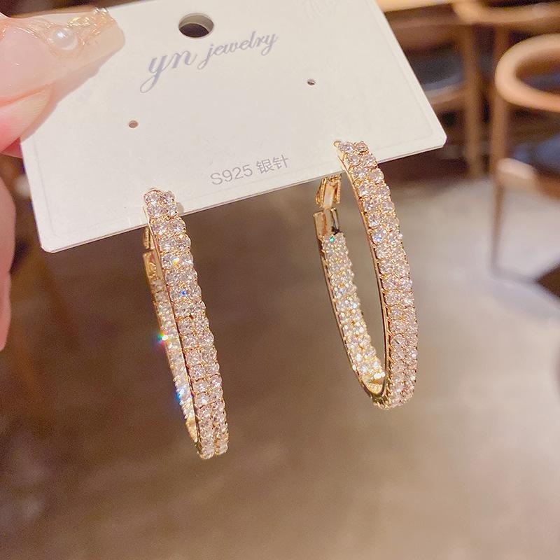 Stud Luxury 14K Real Gold Personality Exaggerated Big Earrings S925 Silver Needle Oval For Women Cubic Zircon
Stud Luxury 14K Real Gold Personality Exaggerated Big Earrings S925 Silver Needle Oval For Women Cubic Zircon