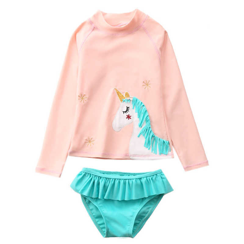 New 2020 Ins Unicorn 2~10Y Baby Girls Rash Guards Two pieces long sleeves Children Swimwear Beach wear-SW443
New 2020 Ins Unicorn 2~10Y Baby Girls Rash Guards Two pieces long sleeves Children Swimwear Beach wear-SW443