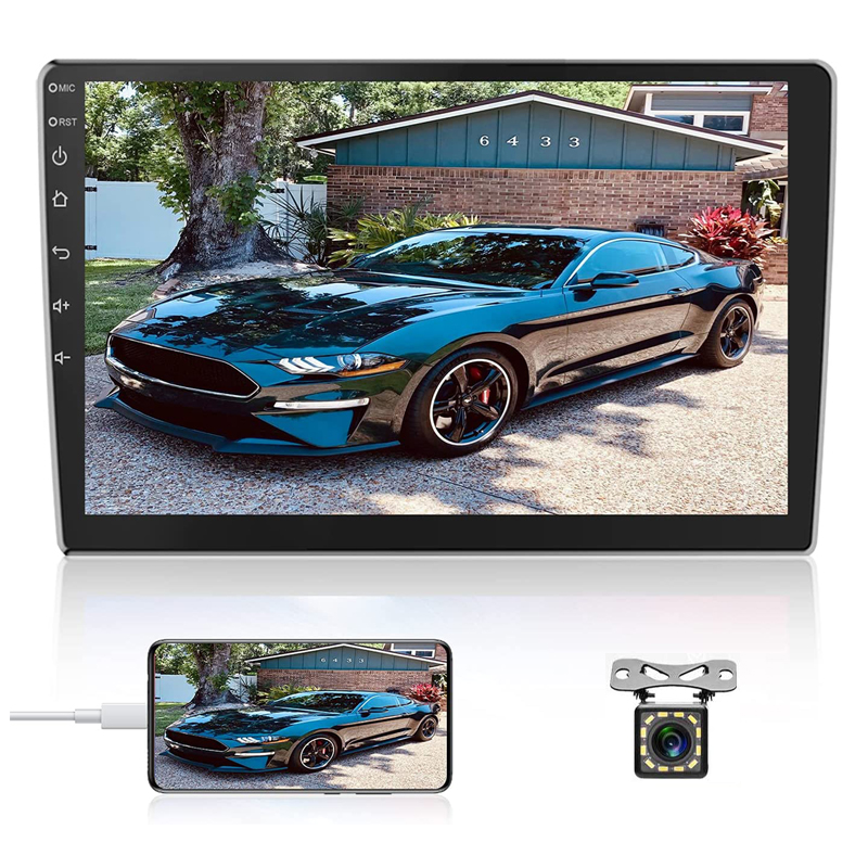 2G+32G 10.1 Inch Car Stereo Wireless Apple Carplay Android Auto Mirror Link Monitor GPS Navigation FM Radio Audio Receiver HiFi IPS Display With Back 