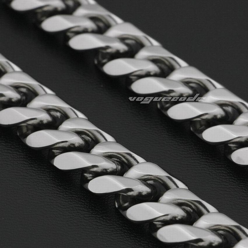 LINSION 316L Stainless Steel 14" ~ 36" Mens Biker Rocker Punk Wallet Chain KeyChain 5N010WC 210409