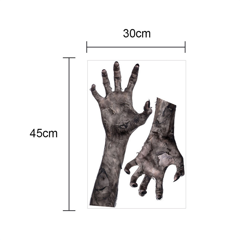 Universal Car Horrible Ghost Hand Stickers Bleed Sticker Graffiti Rear Windshield Decals For Auto Home Window Wall Decoration Reusable A Pair