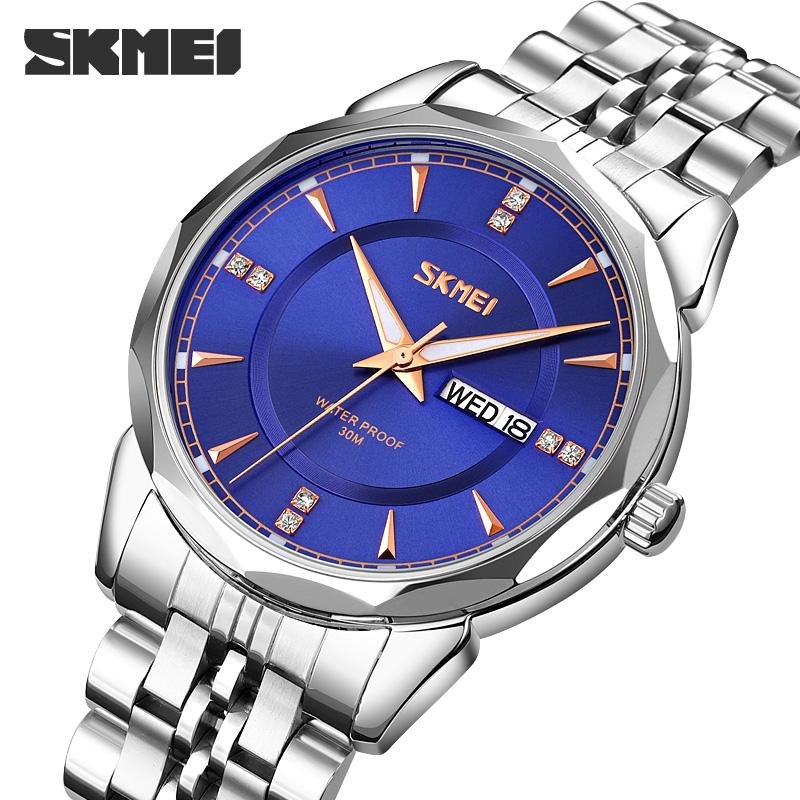 Wristwatches SKMEI Business Top Quartz Movement Watch Men Luxury Large Dial Waterproof Shockproof All Steel Clock Man Gift Relogio Masculino, Silver gold black
Wristwatches SKMEI Business Top Quartz Movement Watch Men Luxury Large Dial Waterproof Shockproof All Steel Clock Man Gift Relogio Masculino, Silver gold black