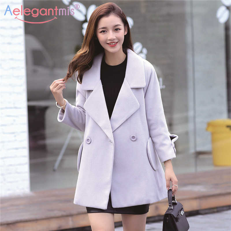 Aelegantmis Autumn Winter Warm Wool Coat Women Classic Long Trench Female Casual Pockets Solid Elegant Overcoats 210607, As shown
Aelegantmis Autumn Winter Warm Wool Coat Women Classic Long Trench Female Casual Pockets Solid Elegant Overcoats 210607, As shown