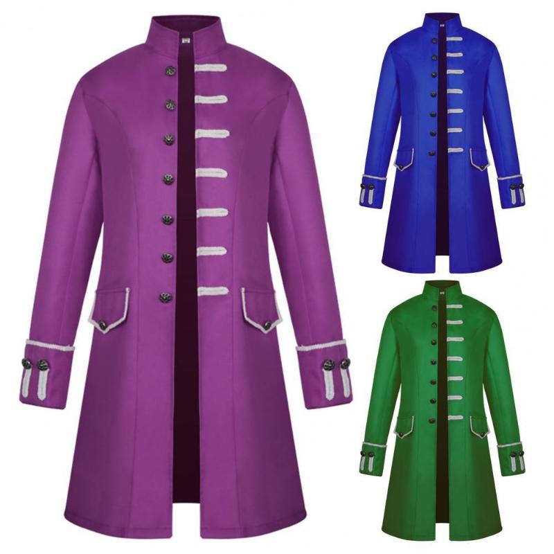 Men's Jackets 2021 Fashion Men Halloween Gothic Jacket Stand Collar Two Pockets Buttons Coat Long Sleeve Cosplay Vintage Costume, Black
Men's Jackets 2021 Fashion Men Halloween Gothic Jacket Stand Collar Two Pockets Buttons Coat Long Sleeve Cosplay Vintage Costume, Black