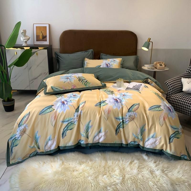 Luxury Egyptian Cotton Bedding HD Print Clear Pattern Trees Branches Birds Duvet Cover Set Bed Sheet Pillowcases Queen King Size Sets