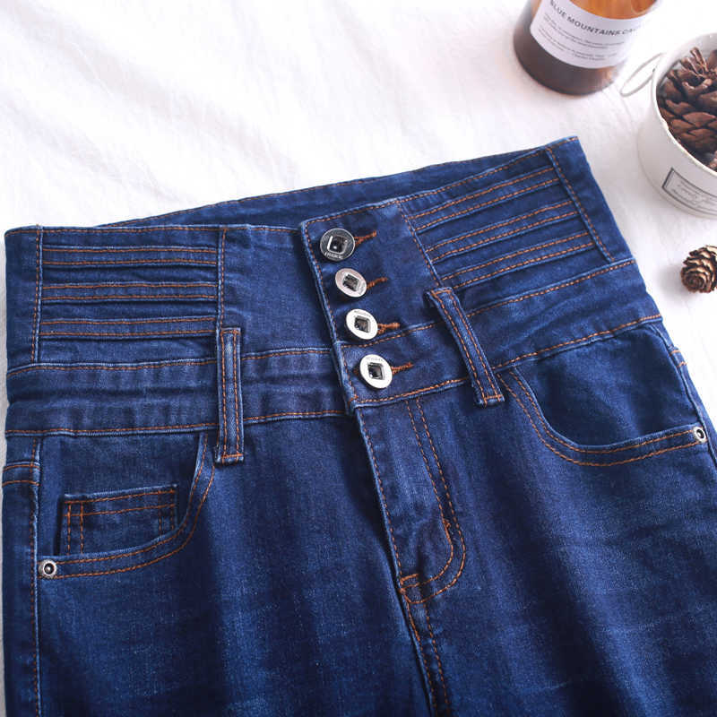 Xisteps Autumn Winter Women Jeans Skinny Denim Flared Pants High Waist Femme Bell Bottom Boyfriend Plus size Pantolon 210708