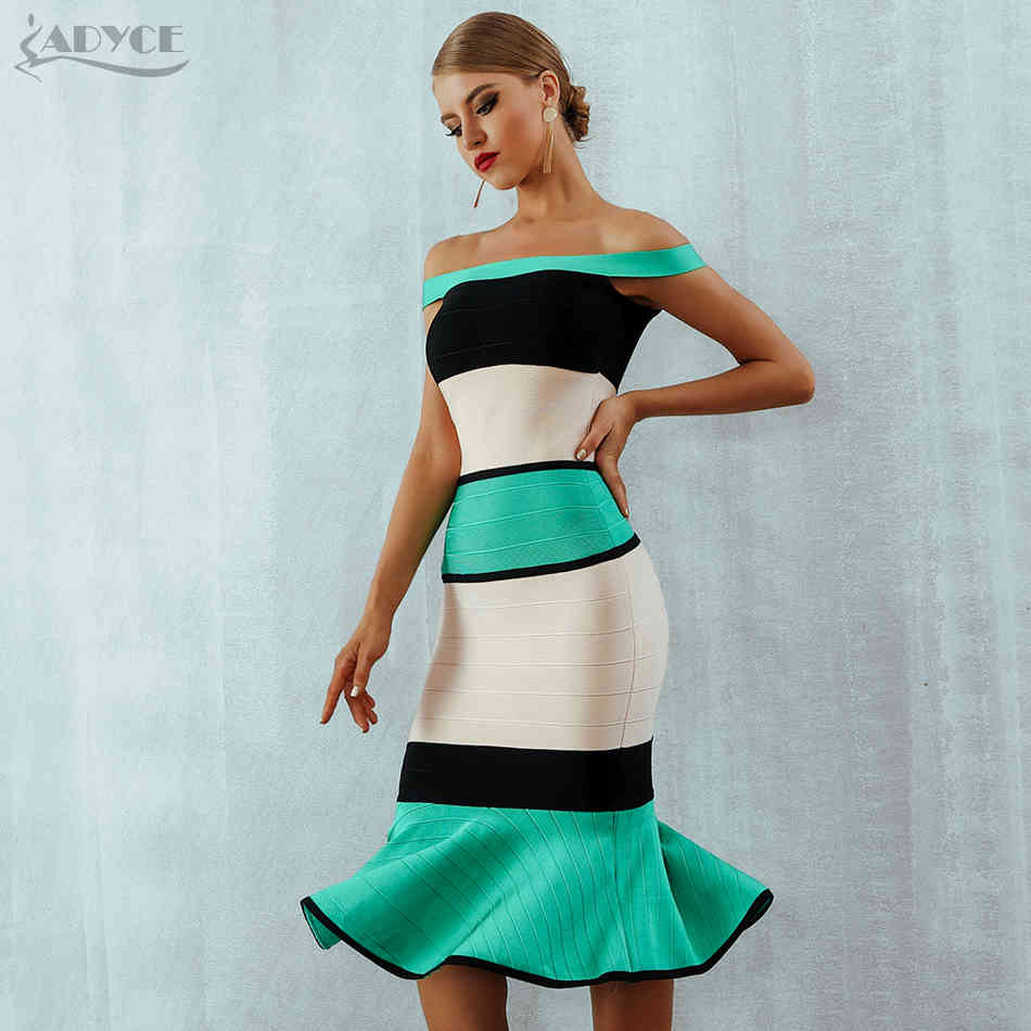 Summer Green Bandage Dress Women Sexy Slash Neck Short Sleeve Off Shoulder Club Celebrity Evening Party 210423