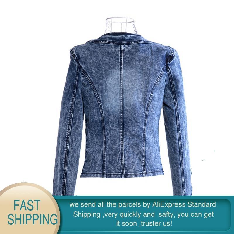 Arrival Spring Antumn Denim Jackets Vintage Diamonds Casual Coat Women's Jacket For Outerwear Jeans 210428