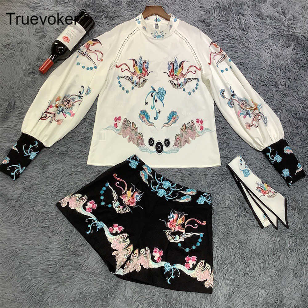 Truevoker Spring Fashion Sets Suit' Lantern Sleeve Totem Print Diamond Crystal Blouses + Shorts Two Pieces 210602, White
Truevoker Spring Fashion Sets Suit' Lantern Sleeve Totem Print Diamond Crystal Blouses + Shorts Two Pieces 210602, White
