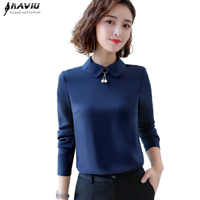 Professional Shirt Women Long Sleeve Fashion OL Temperament Autumn Casual Chiffon Blouse Office Ladies Work Tops 210604, Navy blue
Professional Shirt Women Long Sleeve Fashion OL Temperament Autumn Casual Chiffon Blouse Office Ladies Work Tops 210604, Navy blue