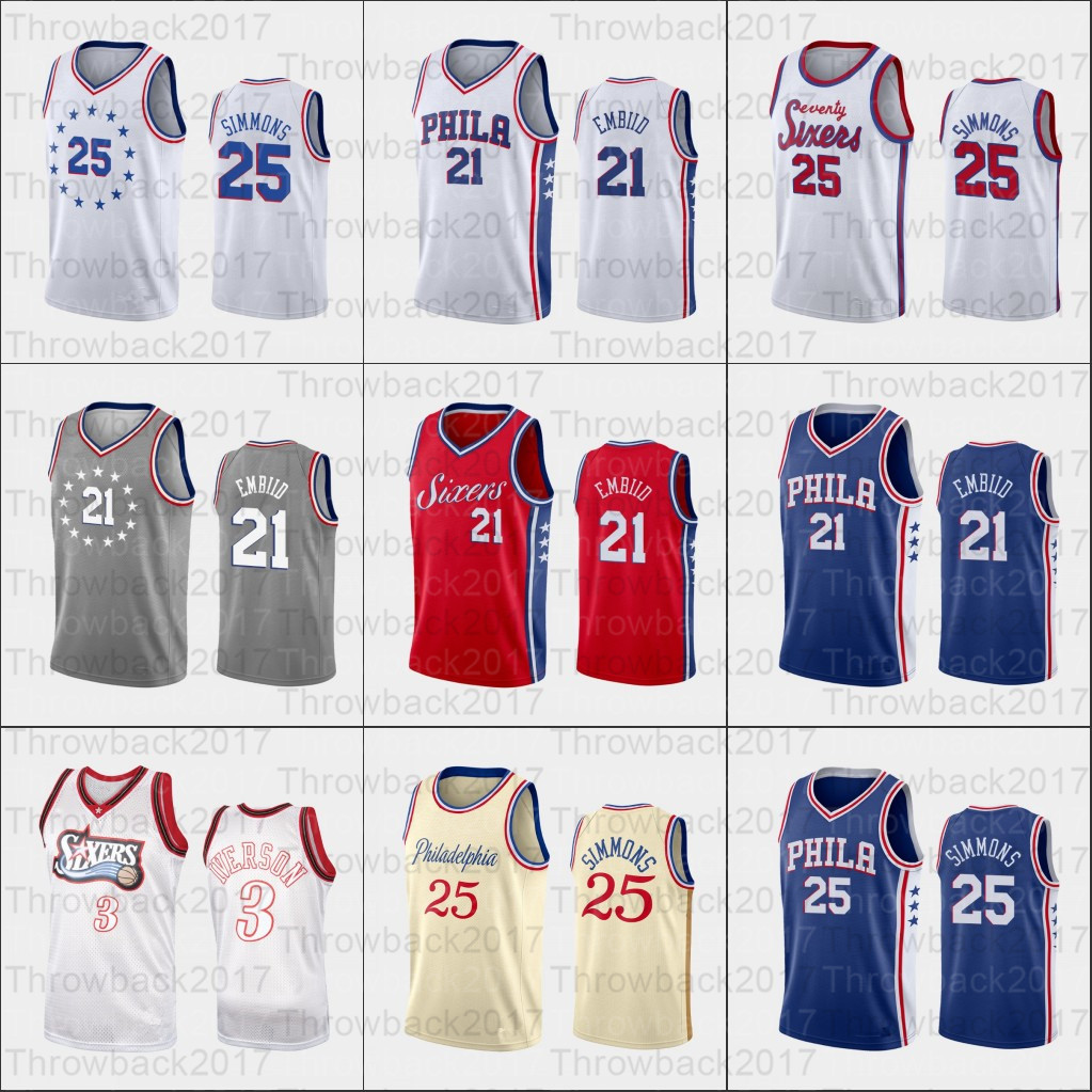 2021 the Basketball jersey 21 Embiid 25 Simmons 3 Iverson Mesh Retro Men Women Youth white blue black grey red cream, Black;red
2021 the Basketball jersey 21 Embiid 25 Simmons 3 Iverson Mesh Retro Men Women Youth white blue black grey red cream, Black;red