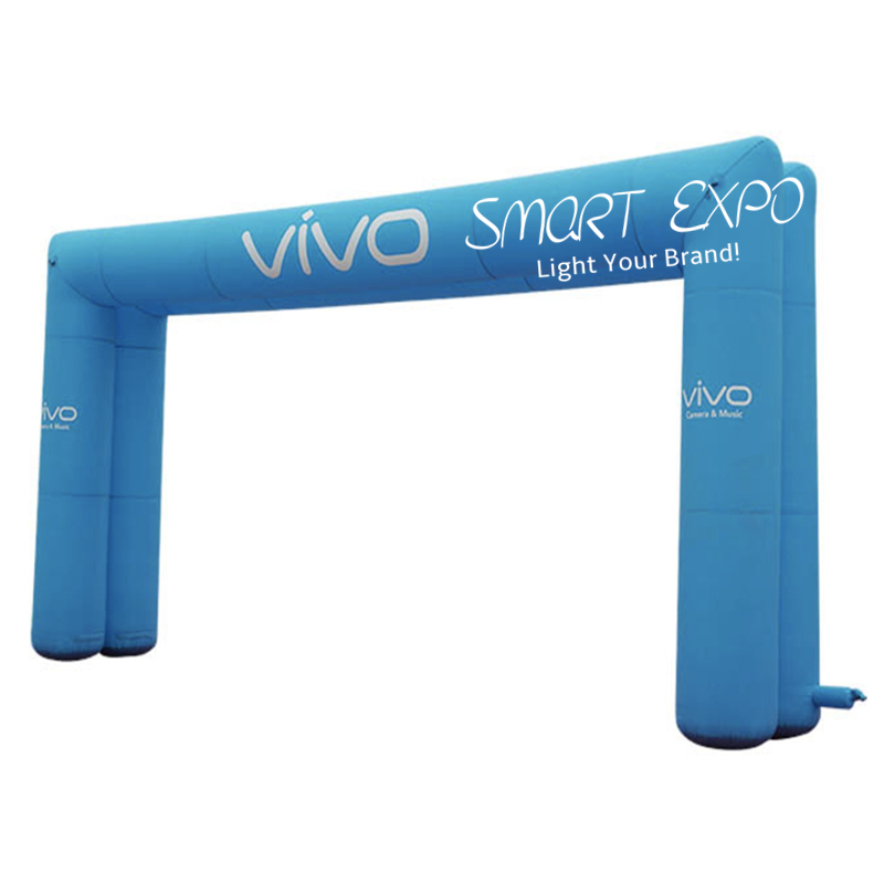 Inflatable Racing Archway Dual Square Combined Set 0.8xW8xH4m with Full Color Printing and Blower